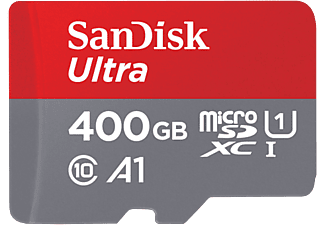 SANDISK SanDisk Ultra microSDXC - Scheda di memoria - Capacità 400 GB - Rosso/Grigio - Scheda di memoria  (400 GB, 100, Grigio/Rosso)