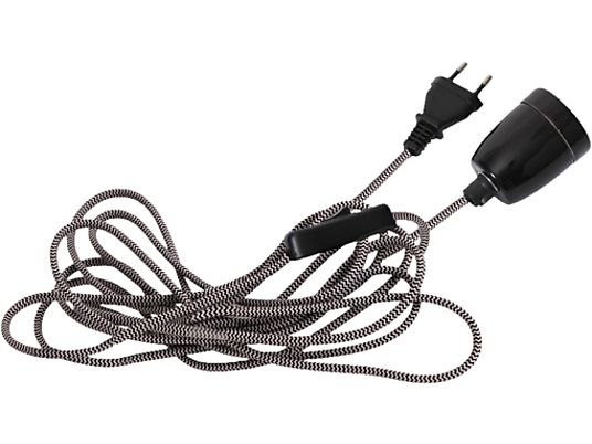 STAR TRADING TRADING CORD SET E27 GLAZE - Câble de lampe avec support (Noir)