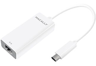 MACALLY MACALLY UCGB - Adattatore da USB-C a Ethernet Gigabit - Bianco - Adattatore da USB-C a Gigabit-Ethernet (Bianco)