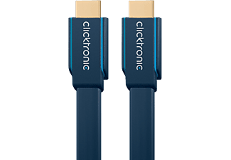 CLICKTRONIC High Speed flach HDMI-kabel - HDMI Kabel (Blau)