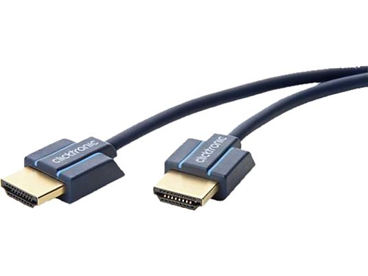 CLICKTRONIC High Speed Slim HDMI-kabel - HDMI Kabel (Blau)