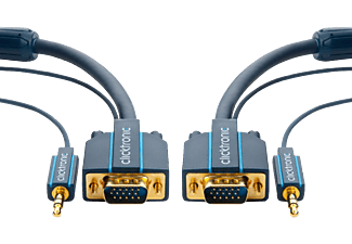 CLICKTRONIC VGA und Audio-Verbindungskabel - , 1 m, Blau