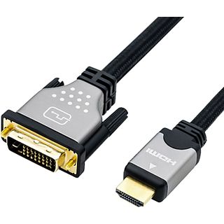 ROLINE 1450115 - DVI-HDMI-Kabel, 1 m, Schwarz, silber