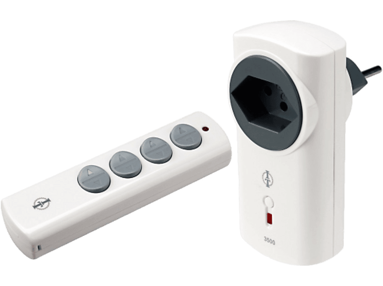 INTERTECHNO IT-3500L - Funk Adapter Schalter Set mit Handsender (Weiss)