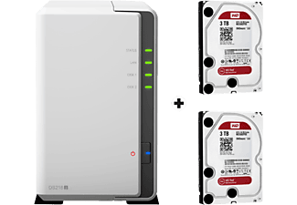 SYNOLOGY Synology DiskStation DS218j - Server NAS - 2x 3 TB WD Red Disco rigido - Bianco - Server NAS