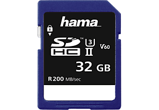 HAMA SDHC UHS-II 32GB - Speicherkarte  (32 GB, 200, Blau)