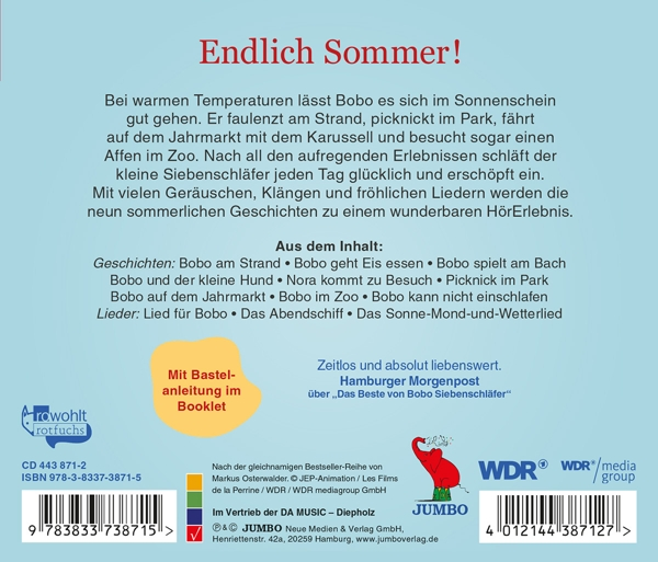 Bobo Siebenschläfer. Großer Sommerspaß  - (CD)