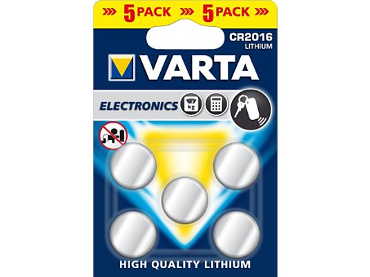 VARTA CR2016 5PCS - Piles boutons