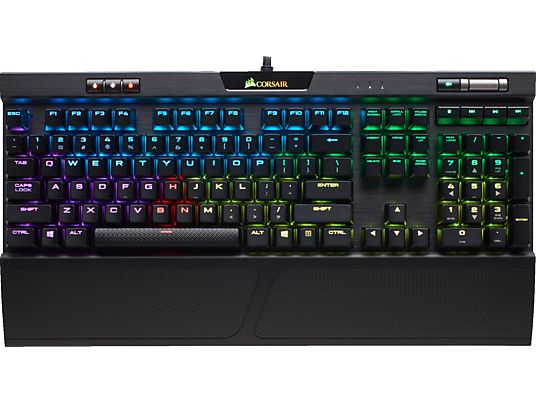 CORSAIR K70 RGB MK2 RAPIDFIRE MX - Gaming Tastatur, Kabelgebunden, QWERTZ, Mechanisch, Cherry MX Speed, Schwarz