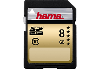 HAMA 104366 22MB/S CL10 - SDHC-Cartes mémoire  (8 GB, 22 MB/s, Noir/Or)