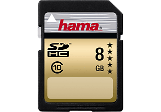 HAMA 104366 22MB/S CL10 - SDHC-Speicherkarte  (8 GB, 22 MB/s, Schwarz/Gold)