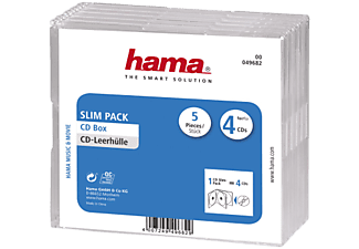 HAMA CD-ROM Slim Pack 4, transparent (pack de 5) - Boîtiers vides CD