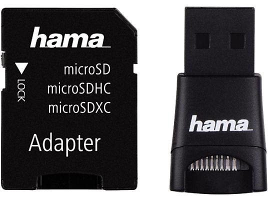 HAMA USB 2 Lettore e adattatore - Lettore di schede e adattatore (Nero)