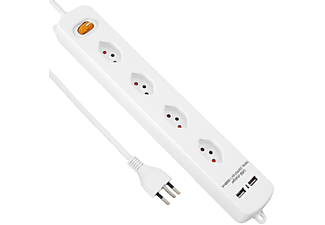 SCHOENENBERGER 910.4WS POWER STRIP 4XT13+2XUSB - Steckdosenleiste (Weiss)