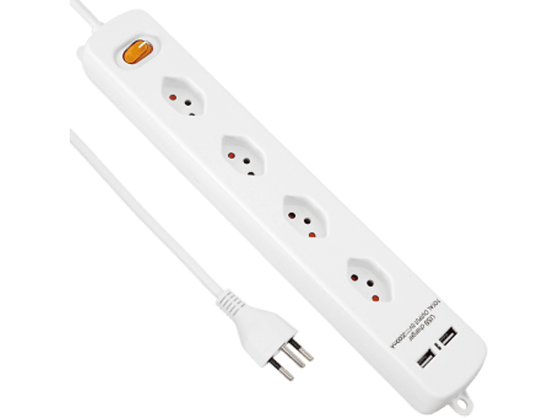 SCHOENENBERGER 910.4WS POWER STRIP 4XT13+2XUSB - Steckdosenleiste (Weiss)