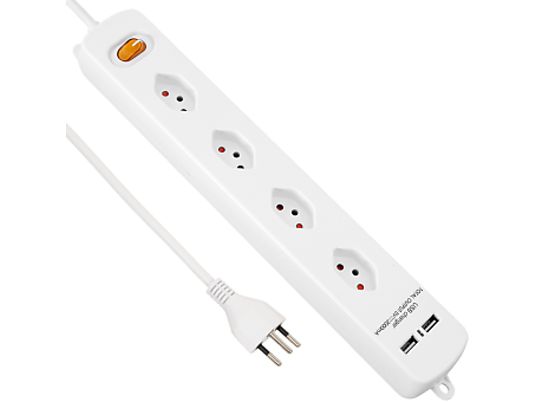 SCHOENENBERGER 910.4WS POWER STRIP 4XT13+2XUSB - Steckdosenleiste (Weiss)