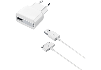 CELLULARLINE USB Charger Kit - Caricabatterie + cavo di ricarica (Bianco)