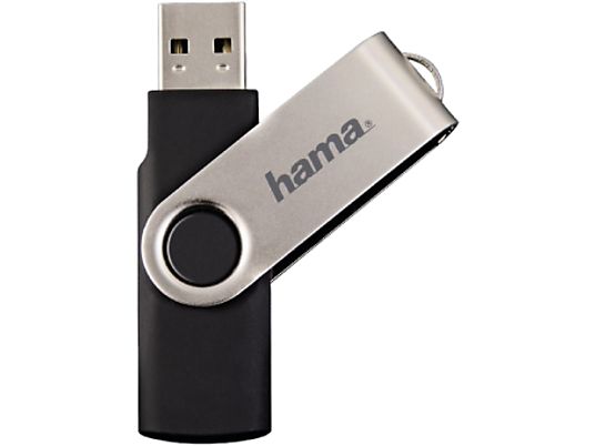 HAMA ROTATE - USB-Stick  (16 GB, Schwarz/Silber)