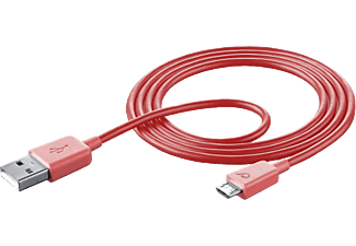 CELLULARLINE USBDATAMUSBSMARP - USB zu Micro-USB Datenkabel (Rot)