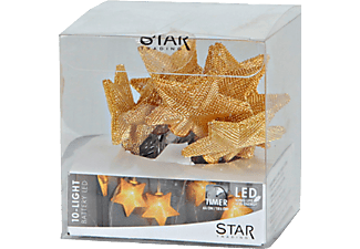 STAR TRADING STAR SHAPED NET - Catena di luci a LED - 135cm - ottone - Catena di luci a LED