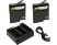 WASABI POWER Power Triple-Charger mit GoPro Hero 5/6/7 Ersatzakkus - Akku (Schwarz)