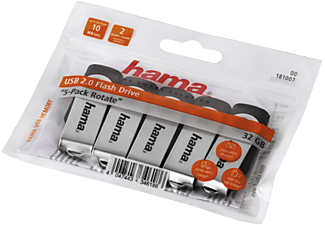 HAMA hama ROTATE - Chiavette USB - 32 GB/5 Pezzi - Nero/Argento - Chiavetta USB 