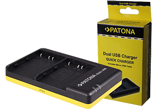 PATONA PATONA Dual USB NP-W126 - Caricabatterie - Micro USB - Nero/Giallo - Caricabatterie