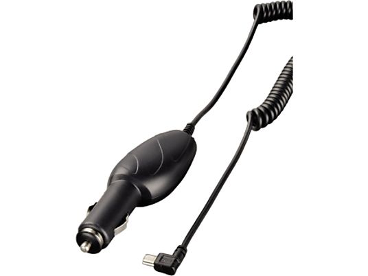 HAMA CAR CHARGER M-USB 1.0A ANG COILED - KFZ-Ladekabel (Schwarz)