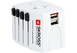 SKROSS SKROSS World Adapter MUV USB - Euro, UK, USA/Giappone, Australia/Cina -  (Bianco)