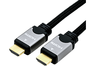 ROLINE 1442810 - HDMI-Kabel, 1 m, Schwarz, silber