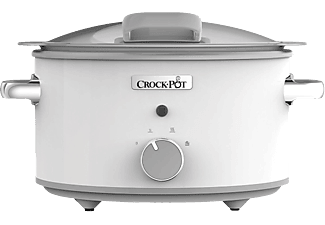 CROCK-POT Crock-Pot CSC038X - Pentola a cottura lenta sauté con coperchio a cerniera - 4.5 l - Bianco - Pentola a cottura lenta per sauté con coperchio incernierato (Bianco)