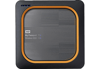 WESTERN DIGITAL My Passport Wireless SSD - Disque dur (SSD, 2 TB, Noir/Orange)