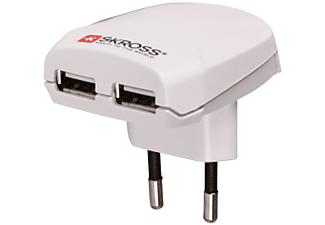 SKROSS Euro USB Charger - Chargeur mural à USB double (Blanc)