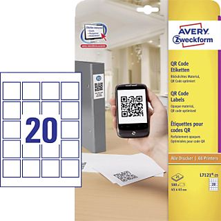 ZWECKFORM Etiquettes pour codes QR, 45 x 45 mm, 500 étiquettes - 