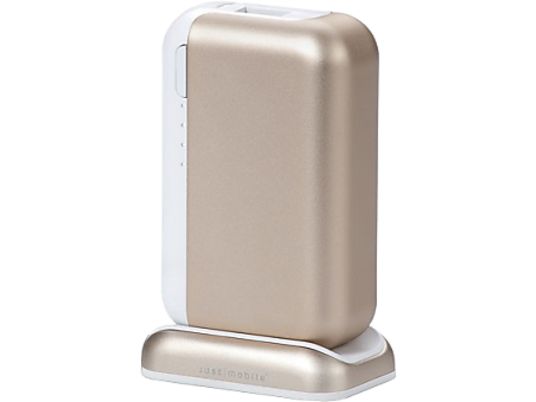 JUST MOBILE TopGum Powerbank (PP-600GD) - Chargeur portable (Or/Blanc)