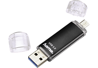 HAMA 124001 Laeta Twin - USB-Stick (128 GB, Schwarz)