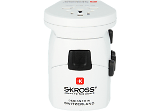 SKROSS 1302535 PRO World & USB - Reiseadapter (Weiss)