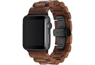 WOODCESSORIES EcoStrap Grösse 42-44mm für Apple Watch - Armband (Walnuss/Schwarz)