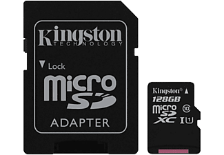 KINGSTON Kingston Canvas Select - Scheda di memoria microSDXC - 128 GB - Adattatore microSD incl. - Nero - Scheda di memoria  (128 GB, 80 MB/s, Nero)