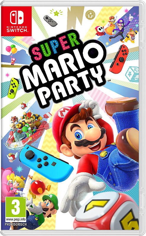 Nintendo Switch Spielhülle: Super Mario Party. Mario und Luigi sind auf dem Cover.