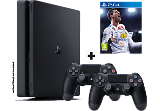 PlayStation 4 Slim + Fifa 18 + Dual Shock 4 Controller - Konsole - 1 TB HDD -  - Jet Black