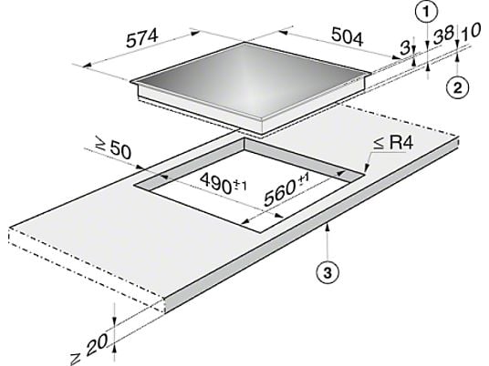 MIELE KM 6012 - Zone de cuisson (Acier inoxydable/Noir)