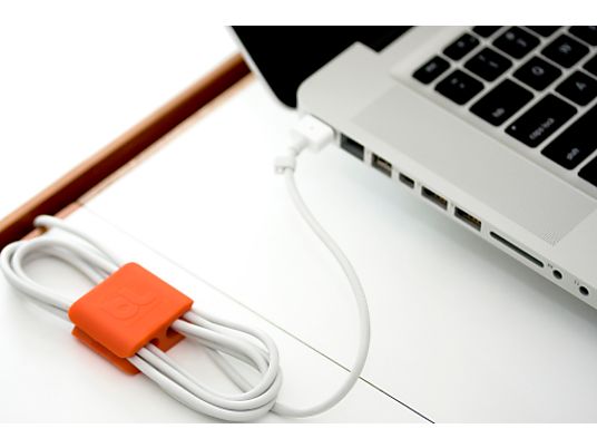 BLUELOUNGE CableClip MEDIUM - Support pour câble (Orange, gris foncé)