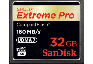 SANDISK EXTREM PRO 160MB/S - Compact Flash-Cartes mémoire  (32 GB, 160, Noir)