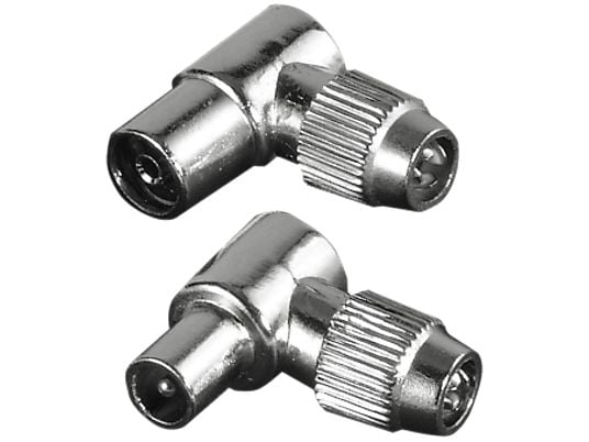 HAMA 122481 PLUG/SOCKET COAX ANG PLUG - Antennenstecker-Set (Silber)