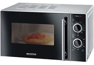 SEVERIN MW 7875 - Mikrowelle mit Grillfunktion (Silber/Schwarz)