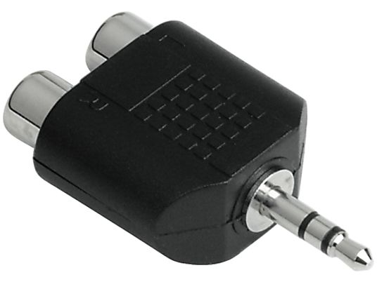 HAMA Adattatore audio corto, presa jack stereo da 3,5 mm - 2 x RCA connettore femmina - Adattatore audio (Nero)