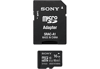 SONY SONY Expert - Scheda di memoria SD micro e adattatore - 16 GB - Scheda di memoria  (16 GB, 95, Nero)