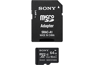 SONY microSD SR64UXA Expert UHS-I CL10 64GB - Speicherkarte  (64 GB, 95, Schwarz)