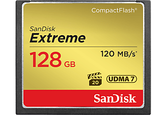 SANDISK SanDisk Extreme CompactFlash - Scheda di memoria - 128 GB - nero / oro - Compact Flash-Schede di memoria  (128 GB, 120, Grigio/Oro)